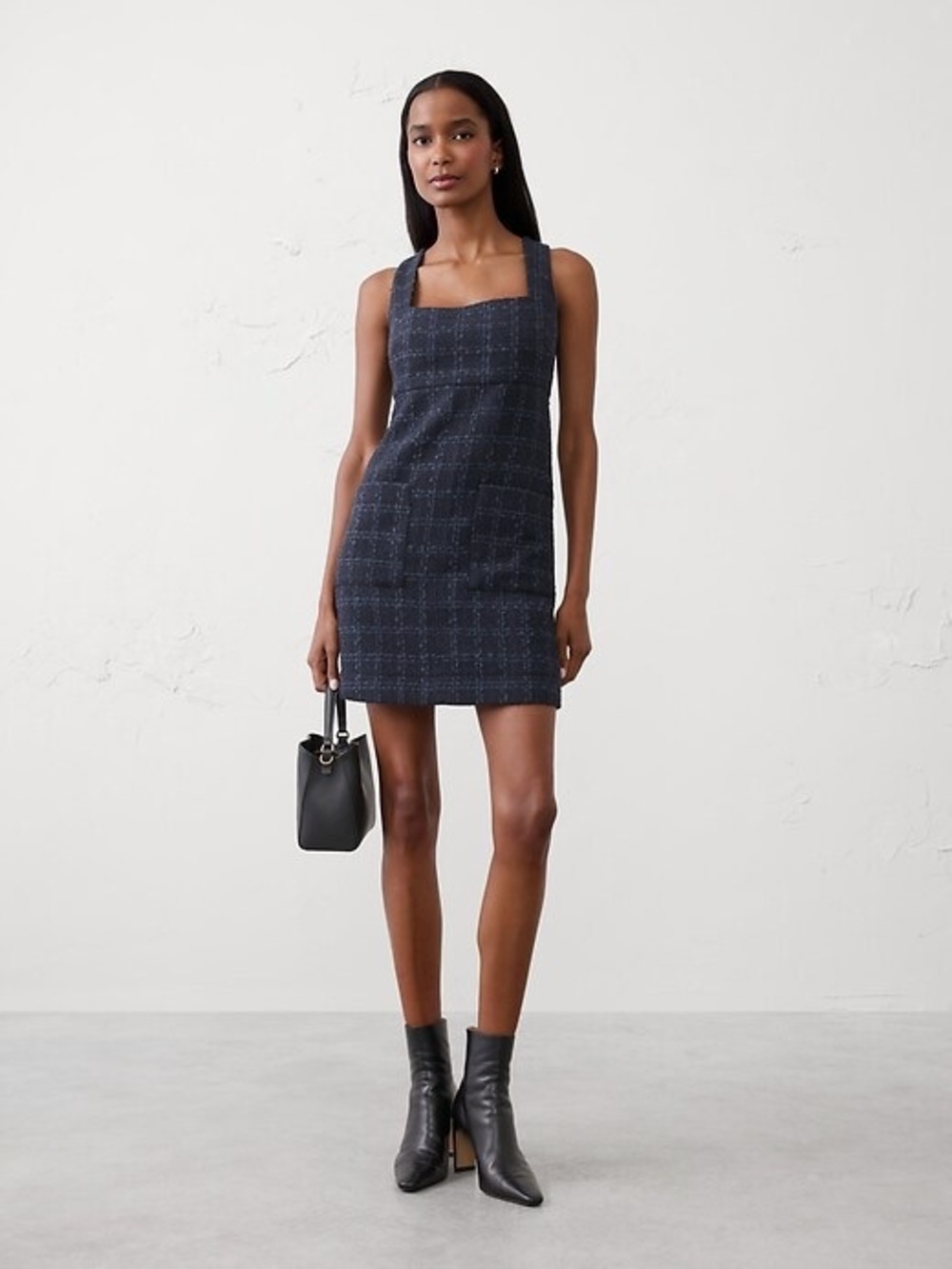 NWT Banana Republic Navy Tweed Mini Dress
